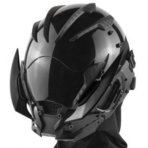 Marikito Punk Masque, casque futuriste, casque unique de science-fiction pour adultes, parfait pour les accessoires de cosplay et les f&ecirc;tes raves (Noir) (Nengfa Trading Co., neuf)