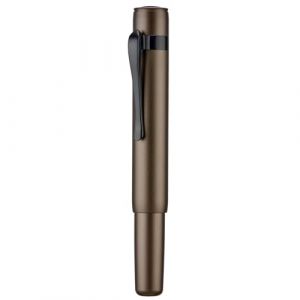 Hongdian M2 - Mini stylo plume M2 avec plume courb&eacute;e et forme &eacute;l&eacute;gante, en aluminium, avec poche courte (marron caramel) (Eorfa Direct, neuf)