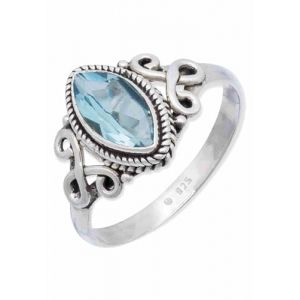 mantraroma Bague femme en argent 925 topaze bleue pierre pr&eacute;cieuse bleue insolite ludique (mantraroma UG (haftungsbeschr&auml;nkt), neuf)