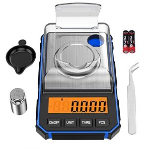 ORIA Balance Numérique de Poche 50g/0.001g, Balance Milligramme, Balance de Laboratoire Haute Précision avec Poids de Calibrage 50g, Pince à Epiler, Plateau de Pesée, Fonction Tare, LCD, 6 Unités (SuionEU, neuf)