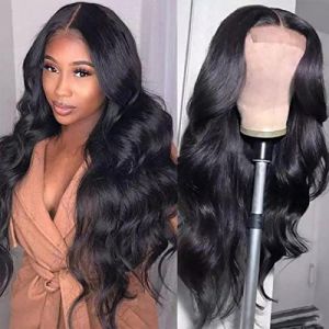 HD Transparent 13x6/13x4 Body Wave Lace Front Wig 360 Lace Frontal Wig for Women 5x5 Lace Closure Wig Lace Front Human Hair Wigs-4x4 Lace Wig,22inches,United States,180% (guangzhouliyeshangmaoyouxiangongsi 85244, neuf)