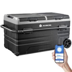 AAOBOSI 115L Glaciere Electrique Double Zone,Glaciere a Compression WiFi APP,12 V/24 V et 100-240 V Frigo Camping, -20 ℃ &agrave; 20 ℃, pour Voiture, Camion, Bateau, Camping, Car, Caravanes, Voyageant,Maison (TopCooler Store, neuf)