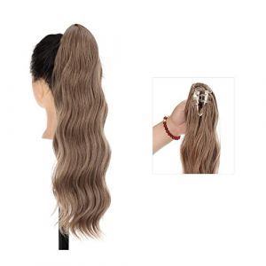 Extension de Queue de Cheval 50cm petit clip queue de cheval extension for les femmes moelleux noir brun queue de cheval postiches longue griffe ondulée clip sur queue de cheval extension de cheveux s (aguanxiaodian, neuf)