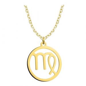 Sofia Milani - Collier pour Femme en Argent 925 - Plaqué Or - avec Pendentif en Forme de Signe Astrologique Vierge - N0721 (Sofia Milani, neuf)