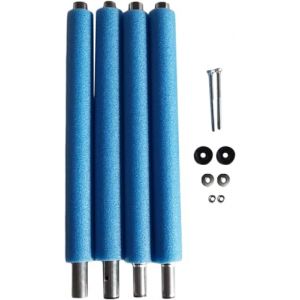 Lot de 4 barres de filet de trampoline en mousse, anti-collision, pièces de rechange pour trampoline, tiges en acier avec vis, boîtier, tube droit pour le jardin (qinidianzi, neuf)