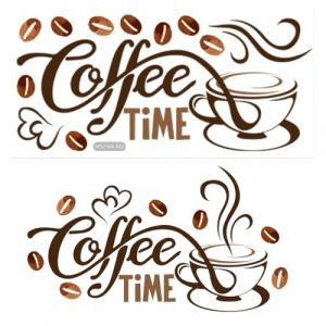 ZORVUJI Stickers Cuisine Mural, Stickers "Coffee Time", D&eacute;coration Murale Cuisine avec Tasses en Vinyle, Stickers D&eacute;coratifs pour Murs de Restaurant et Bar (MiaoWL, neuf)