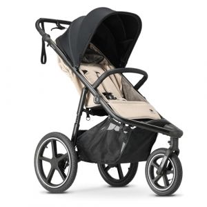DERYAN Bolt Poussette de jogging – Buggy de sport avec pneus à air, moustiquaire & pompe à air – Tout-terrain & pliable – Crème (Deryan, neuf)