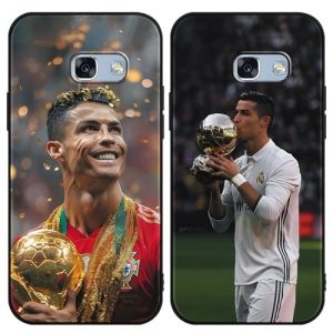 TBNMBGY 2 Pi&egrave;ces Coque pour Samsung Galaxy A5 2017 5.2", Etui avec Cool &Eacute;toile de Football Nombre 7 Dessin Motif Housse, Antichoc Protection TPU Silicone Cover Case pour Fan de Foot, Gar&ccedil;on (guangshuishirongjingshangma, neuf)