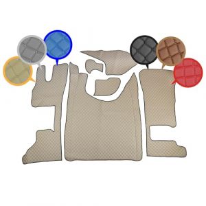 Tapis de camion DAF XG en cuir &eacute;cologique + tapis auto avec transmission automatique, si&egrave;ge passager pliable, beige (AUTOPARS, neuf)
