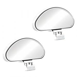 Biglumin 2pcs Retroviseur Miroir D'angle Mort R&eacute;troviseur Conduite Accompagn&eacute;e Grand Angle Lat&eacute;ral Auxiliaire R&eacute;glable R&eacute;glable &agrave; Plusieurs angles Degr&eacute;s,Compatible avec Camion,SUV,Van (Blanc) (Biglumin, neuf)