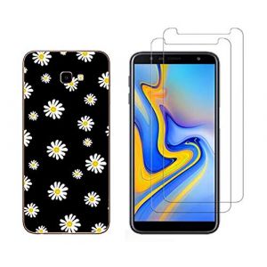 NOVAGO Compatible avec Samsung Galaxy J4 Plus/J4 +/J4 Core -Coque Souple Solide Anti Choc avec Impression + 2 Films Protection &eacute;cran Verre tremp&eacute; r&eacute;sistant (Petites Fleurs) (NOVAGO-Vendeur PRO fran&ccedil;ais, neuf)
