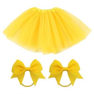 1 Pi&egrave;ce De Jupe Tutu Et 2 Boucles Pour Cheveux, Couches De Jupe En Maille, Jupe De Danse Pour Enfants, Jupe D'Anniversaire Princesse, Adapt&eacute;es Aux F&ecirc;tes Et Aux Spectacles (Jaune). (JOHN MCGARRY, neuf)