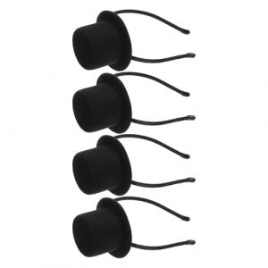 LOLIPPYY Lot de 4 Mini Serrage-T&ecirc;tes Chapeau Melon Noir Bandeau Style Vintage pour F&ecirc;te &agrave; Th&egrave;me Chapeau de Costume Victorien L&eacute;ger et Confortable Accessoires de D&eacute;guisement Halloween et (altituyse, neuf)