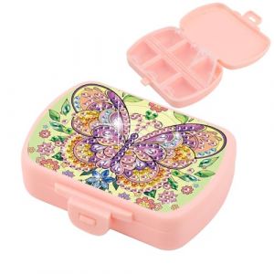 DCIDBEI Diamond Painting Pilulier Semainier Medicament Boite Medicaments Rangement Pilulier Journalier Pilulier Hebdomadaire Jours pour Contenir des Vitamines, des M&eacute;dicaments des Suppl&eacute;ments Papillon (BEIMIN, neuf)