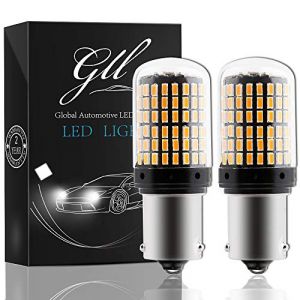 GLL 2PCS Ampoule LED BA15S 12V 1156 P21W Ampoule Clignotant Orange 900LM pour Feux Clignotants de Voiture [Non Canbus] (Grand-View, neuf)