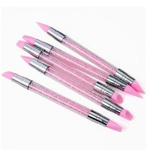 Pinceau à Ongles en Silicone | Stylo de Sculpture pour Vernis à Ongles avec Strass à Double Extrémité | Outil de Modelage d'Ongles avec Manche Antidérapant pour Femmes et Amies (zhixua, neuf)