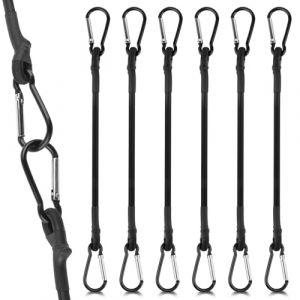 6X Tendeurs Elastique avec Mousqueton 30CM Corde Elastique avec Crochets Attache Bache Tendeur Voile Ombrage 100% Latex, pour Voile d'ombrage bâches Jardin vél Voiture Chargement Camping (STORE TISTIRNT, neuf)