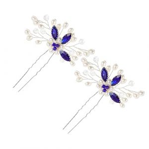 Beaupretty 2pièces Épingles à Cheveux Bleu Accessoires Pour Mariée Épingles Cheveux Mariage Coiffure Femme Épingle Cheveux Mariage Fourche Cheveux Épingle Accessoires (kiLIHK, neuf)