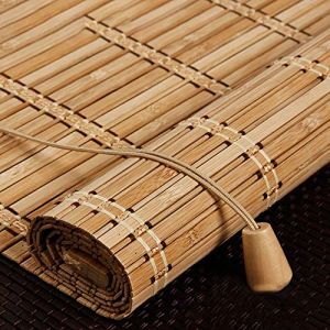 Store Enrouleur Bambou Naturel,Store Occultant en Bambou Exterieur,Stores À Rouleaux Romains,75% Protection Solaire Intimité Écran,Respirant/écologique/Naturel,Personnalisable (160x120cm(59x47in) (wen huai zhi ying dian, neuf)