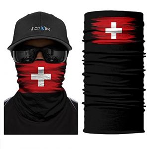 ShopINess Cache-Cou/Foulard Multifonctions Unisexe Style Drapeau Coupe du Monde de Football (Suisse) (ShopINess, neuf)