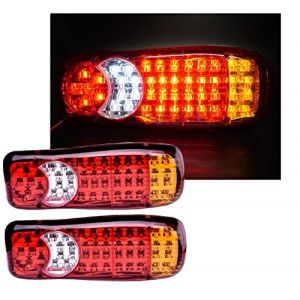 Lot de 2 feux arrière avec lampes de 46 LED pour poids lourds Recul / anti-brouillard / stop 12 V (Webmost Ltd, neuf)