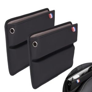 WIYETY Organiseur de Siège de Voiture 2 Pièces Organiseur Latéral pour Siège de Voiture, Organisateur D'écart De Siège De Voiture, Rangement pour Auto pour Téléphone Portable, Portefeuille, Clés (2222BUY, neuf)