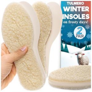 Lot de 2 paires de semelles int&eacute;rieures en peau d'agneau - Semelles chauffantes pour chaussures, semelles chaudes en fourrure - Semelles thermiques en laine et mousse de latex - Semelles d'hiver - (Simon78000, neuf)
