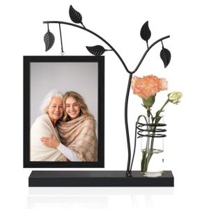 Afuly Cadre Photo 13x18 Bois Noir Moderne avec Vase et Arbre M&eacute;tallique Table Cadeau Anniversaire Dipl&ocirc;me Mariage pour Femme M&egrave;re Grand m&egrave;re Amis Famille Couple (Afuly Art EU, neuf)