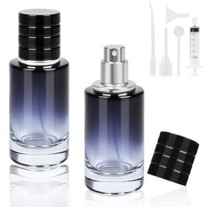 LOPHE 3PCS Flacon Parfum Vide Voyage - Flacon Pulv&eacute;risateur Rechargeable 30ml, Kit Transvasement Parfum avec Pipette, Atomiseur Portable D&eacute;grad&eacute; Bleu (Botoo, neuf)