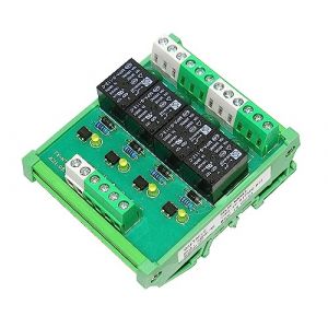 GEYA Module de relais 4 canaux 1 SPDT rail de guidage 24V DC/AC Module de relais d&rsquo;interface(FY-T734-24VACDC) (IGOYO, neuf)