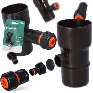 Millto™ Collecteur de Pluie DN Ø63 mm Marron | Recuperateur d'eau pour Goutiere Compris Filtre Raccord Tuyau Jardin de Descente d'Arrosage Système de Récolte d'eau (Instalguru-fr, neuf)