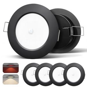 camperxlite Lot de 4 Spot LED 12V Camping-car, 2,5W Spot Encastrable 24V avec Lumi&egrave;re Rouge, &Oslash;60-65mm D&eacute;couper pour Remorque, Camion, Bateau, Cuisine, Caravane, Yacht, Armoire, Buffet, Vitrine, 3000K (CamperXlite, neuf)