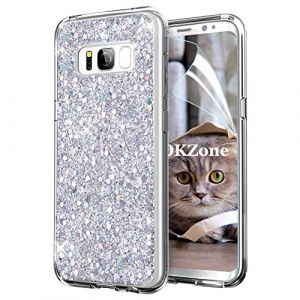 OKZone Coque Samsung Galaxy S8 Plus, Mince &Eacute;tui en Silicone Souple Paillette Strass Brillante Bling Bling Glitter de Luxe,Flexible Plein-Corps TPU de Protection pour Samsung Galaxy S8 Plus (Argent) (OKZone EU Store, neuf)