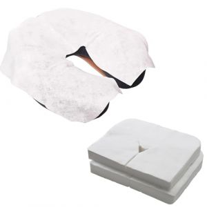 Wisebom Protege Têtière pour Table de Massage 100Pcs Housses Protège Têtière Jetable pour Table de Massage Serviettes Jetables pour Fente Nasale Housses Protège Têtière Jetable (zsanhua, neuf)