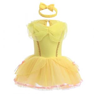MYRISAM Costume de Carnaval pour Filles de B&eacute;b&eacute; Blanche-Neige Sir&egrave;ne Belle Sofia Anniversaire de Princesse Tutu Robe Romper Bodysuit w/Bandeau Tenue de No&euml;l Halloween 3-6 mois (MYRISAM store, neuf)