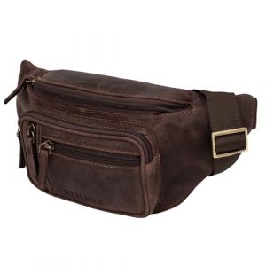 STILORD 'Greg' Sacoche Ventrale en Cuir Marron Vintage Hip Bag Homme Femme Sac Banane Belt Bags for Sports Festival Voyages Pochette Cuir véritable, Couleur:Granada - Marron (STILORD Cuir, neuf)