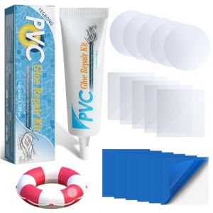 Kit Réparation Piscine, Kit Réparation Spa Gonflable, 6 Rustines Autocollantes Transparentes en Plus, Patch Étanche pour Matelas, Structures Gonflables, EVA, TPU, PVC (ZhangYinWen, neuf)