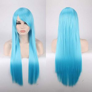 80CM 31 `` Perruques Cosplay Faux Cheveux Synthétiques Résistants À La Chaleur Noir Bleu Marron Blonde Russe Perruques Droites Brésiliennes + Casquette Perruques Une Taille Longue Perruque Droite 24 (good stuff A, neuf)
