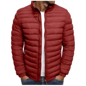 RLEHJN Manteau Homme Hiver Doudoune Homme Legere Et Chaude Hiver Veste Chic Sans Capuche Col Mao Veste Matelass&eacute;e Zipper Blousons Couleur Unie D&eacute;contract&eacute;e Avce Poches Automne Jacket (⭐⭐⭐⭐⭐RLEHJN, neuf)