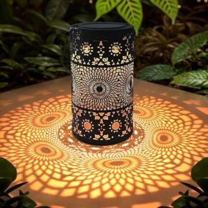 MIFXIN Lanterne solaire en forme de tournesol en m&eacute;tal avec crochet de berger, lumi&egrave;re LED &eacute;tanche pour table, terrasse, balcon, cour (bronze) (HONGLIXUAN, neuf)