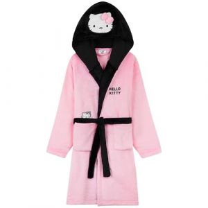 Hello Kitty Sanrio Peignoir Fille et Ado, Peignoir Capuche Polaire Doux avec Ceinture, Cinnamoroll Kuromi, Anime Cadeau Fille (13-14 Ans, Rose Hello Kitty) (Get Trend., neuf)