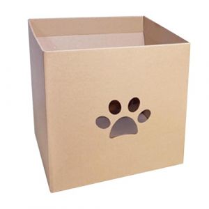 Maison &agrave; gratter pour chat &ndash; Nid vertical en carton ondul&eacute;, lit int&eacute;gr&eacute; | Maisonnette non pelucheuse r&eacute;sistante &agrave; l'usure, meubles d'int&eacute;rieur qui rayent pendant les activit&eacute;s amusantes d'anniversaire (RongTaowangluo, neuf)