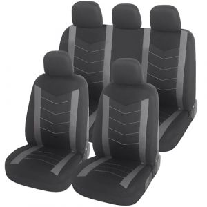 upgrade4cars Housse de Siege Voiture Universelle Noir Gris | Ensemble de Housses Si&egrave;ge Auto Universel | Couvre Sieges pour Avant et Arri&egrave;re (upgrade4cars, neuf)