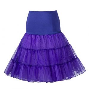 Boolavard Jupon Femme Style ann&eacute;e 50 Jupon Rockabilly Jupe Tutu Vintage (FR/ES, Alpha/Lettres, XS, Moyen, Taille Normale, Taille Normale, Lilas) (Boolavard, neuf)