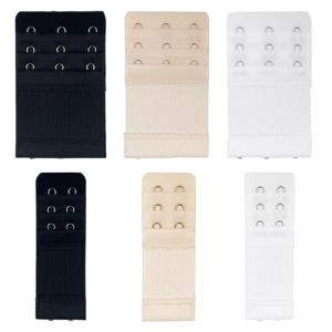 Rseuphiee 6 Pi&egrave;ces Extension de Soutien Gorge, Soutien-Gorge d'extension de Soutien-Gorge, 3 Rangs 2 Crochets 3 Crochets, Doux, confortable et extensible, Convient aux femmes(noir blanc peau claire) (FRIS STORE S.R.L., neuf)