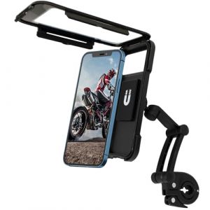 Sunsorld Support Telephone Moto, Etanche 360&deg; Rotation Support Smartphone Moto, Anti Vibration Support T&eacute;l&eacute;phone avec &Eacute;cran Tactile VTT Support Guidon pour T&eacute;l&eacute;phone Jusqu'&agrave; 7,0" (RXDKJ, neuf)