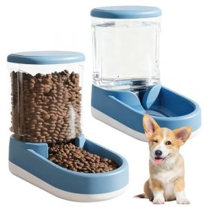 Frutilexia 2 Pi&egrave;ces 3.8 L Distributeur Croquettes Chat, Distributeur Automatique de Nourriture, Distributeur d'eau pour Chien Et Chat, Distributeur Croquettes Chien, Distributeur de Croquettes(Bleu) (FRIS STORE S.R.L., neuf)