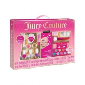 Make It Real - Juicy Couture Luxe Cosmetic Set – Ensemble de maquillage pour filles avec bracelet à breloques brillant à lèvres, fard à paupières, vernis à ongles et autocollants – Kit de maquillage (Bargainmax Ltd, neuf)