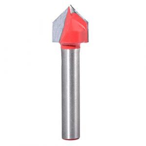 Fraise à rainurer KATUR V, Fraise en carbure de tungstène en V pour la gravure CNC, Outil à bois pour fraise en bout avec queue de 6mm (tige de 6mm, largeur 13mm, 90 degrés) (BIToo, neuf)