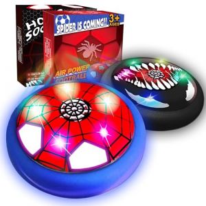 Glückpa Spider Venom Jouet, Spider Ballon de Foot Aéroglisseur avec LED, 2 Pcs Air Power Football, Jeux Intérieur Enfant, Cadeau pour Enfant Garçon Fille 3 4 5 6 7 8-12 Ans (Glückpa Jouets, neuf)